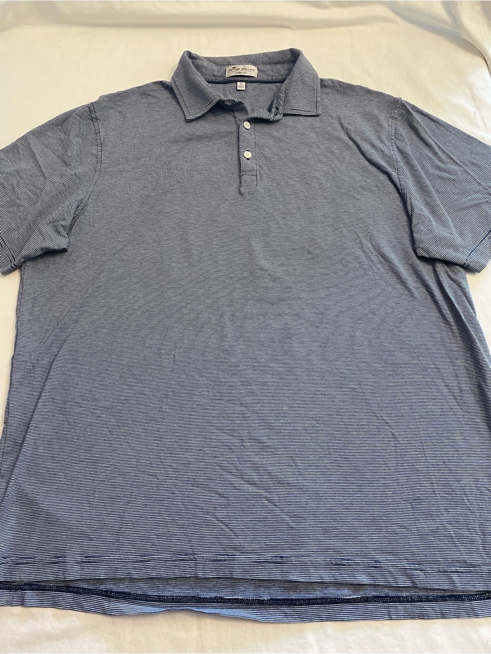 Peter Millar Crown Soft Striped Golf Polo Shirt Pima Cotton Silk Blend Men’s XL